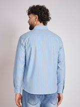 Sky Striped Numerals Shirt Shirts Fugazee 