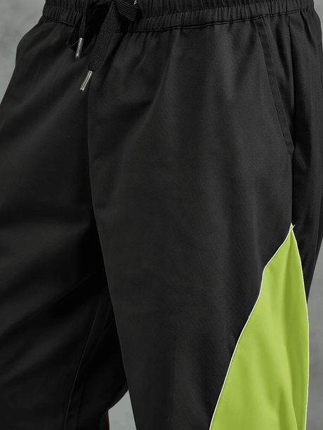 Black and Khaki Cut Sew Trackpants Trackpants Fugazee 