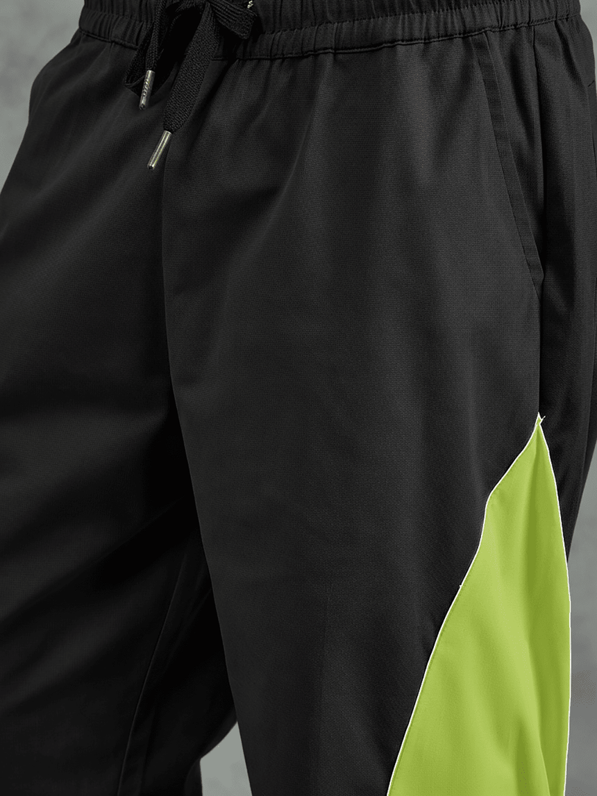 Black and Khaki Cut Sew Trackpants Trackpants Fugazee 