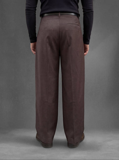 Coffee Brown Korean Pleated Trousers Trousers Fugazee 