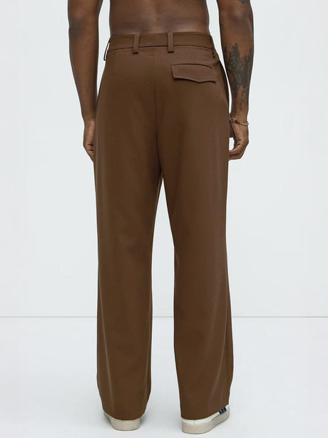 Brown Pleated Korean Pants Trousers Fugazee 