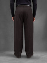 Coffee Brown Korean Pleated Trousers Trousers Fugazee 