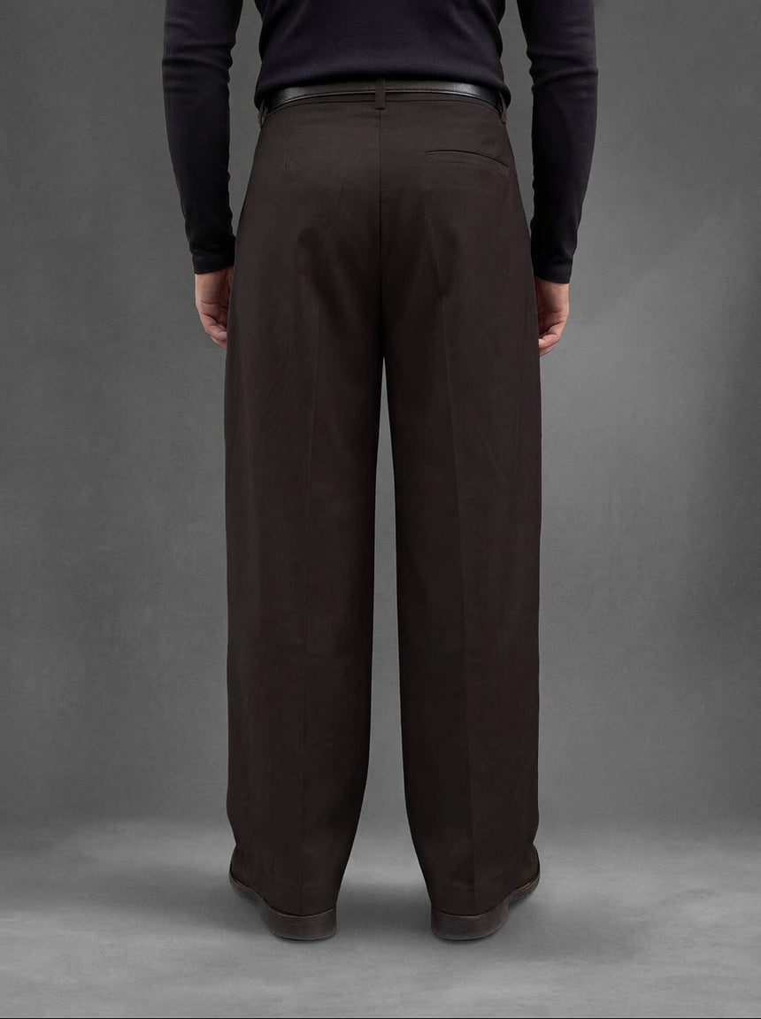 Coffee Brown Korean Pleated Trousers Trousers Fugazee 
