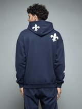 Navy Applique Zipped Hoodie Sweatshirts Fugazee 