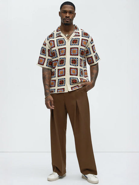 Brown Pleated Korean Pants Trousers Fugazee 