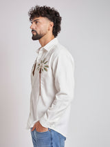 White Palm Embroidery Corduroy Shirt Shirts Fugazee 