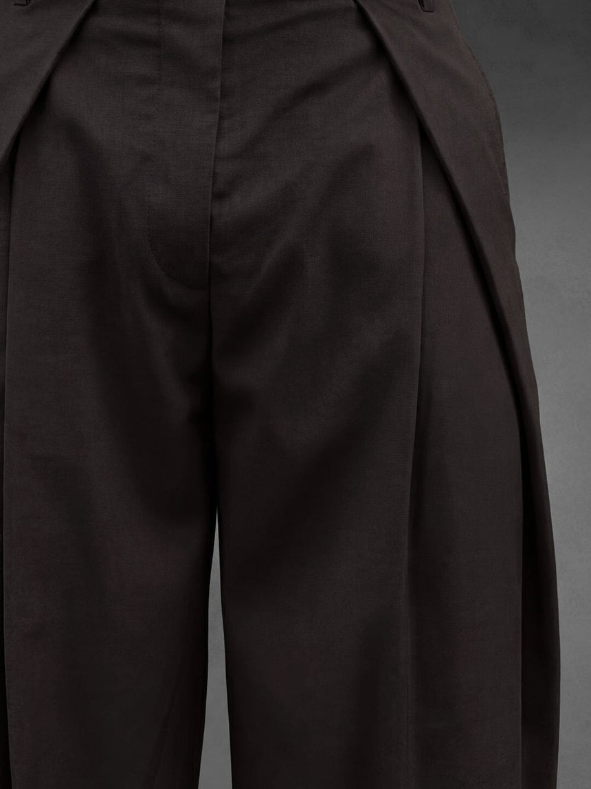 Coffee Brown Korean Pleated Trousers Trousers Fugazee 