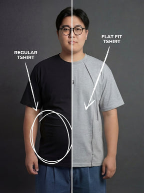 Grey Faux Flat Look Cut and Sew T-shirt T-Shirts Fugazee 
