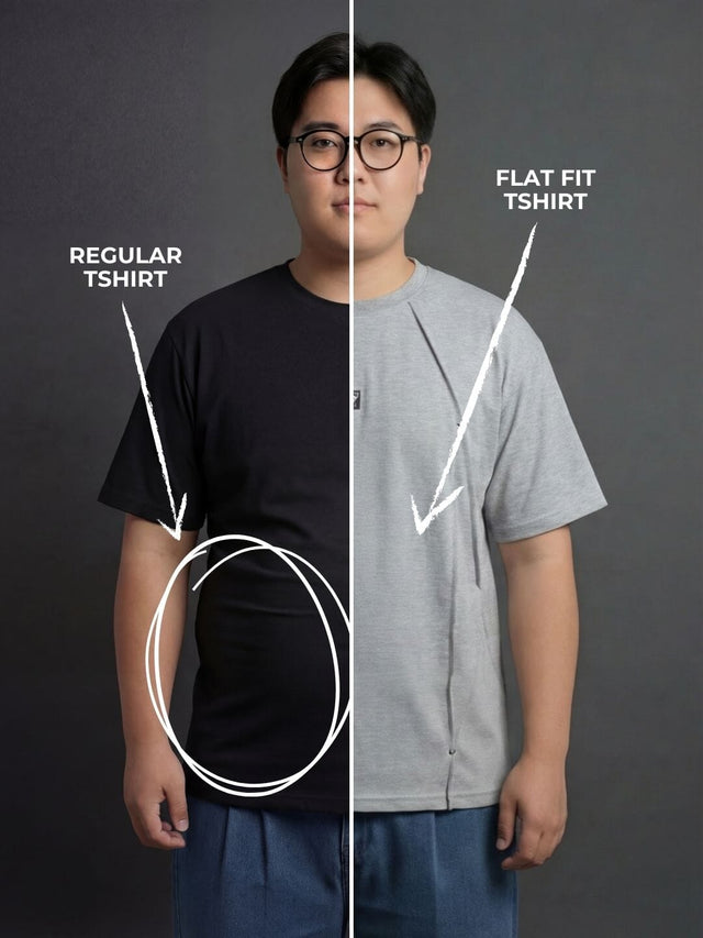 Grey Faux Flat Look Cut and Sew T-shirt T-Shirts Fugazee 