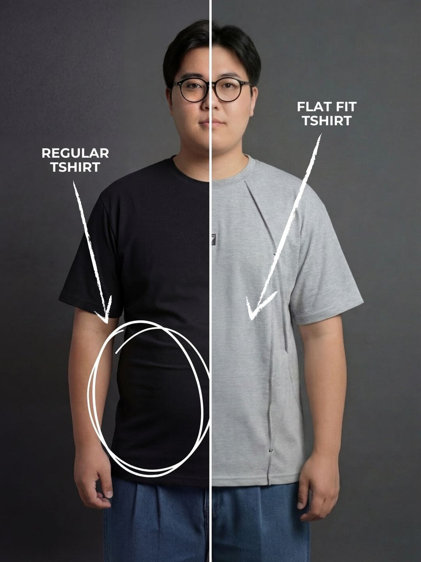 Grey Faux Flat Look Cut and Sew T-shirt T-Shirts Fugazee 