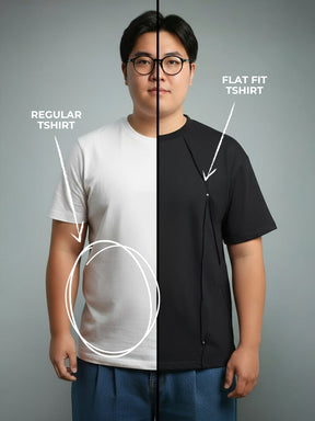 Black Faux Flat Look Cut and Sew Tshirt T-Shirts Fugazee 