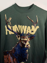Highland Green Antelope Graphic Oversized Sweatshirt
