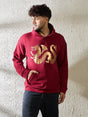Wine Golden Dragon Oversized Hooded Sweatshirt Sweatshirts Fugazee 