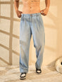 Dusty Washed Pleated Denim Jeans Fugazee 