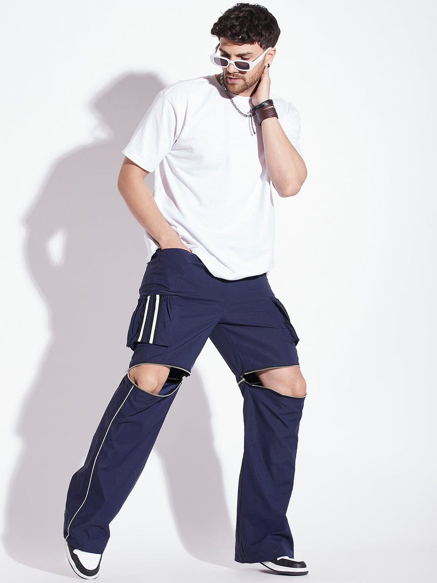 Navy Detachable Baggy Trackpant Trackpants Fugazee 