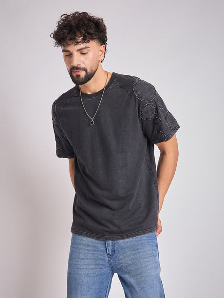 Moon Wash Craters Applique Oversized Tshirt T-Shirts Fugazee 