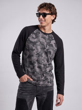 Grey Camo Raglan Waffle Longsleeves Tshirt T-Shirts Fugazee 