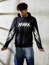 Black Y2K Applique Hooded Sweatshirt Sweatshirts Fugazee 