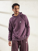 Mauve Dyed Raw Edge Raglan Hoodie Sweatshirts Fugazee 