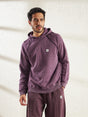 Mauve Dyed Raw Edge Raglan Hoodie Sweatshirts Fugazee 