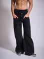 Black Double Waisted Panel Denim Jeans Fugazee 