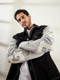 Black Letterman Contrast Stitch Jacket Jackets Fugazee 
