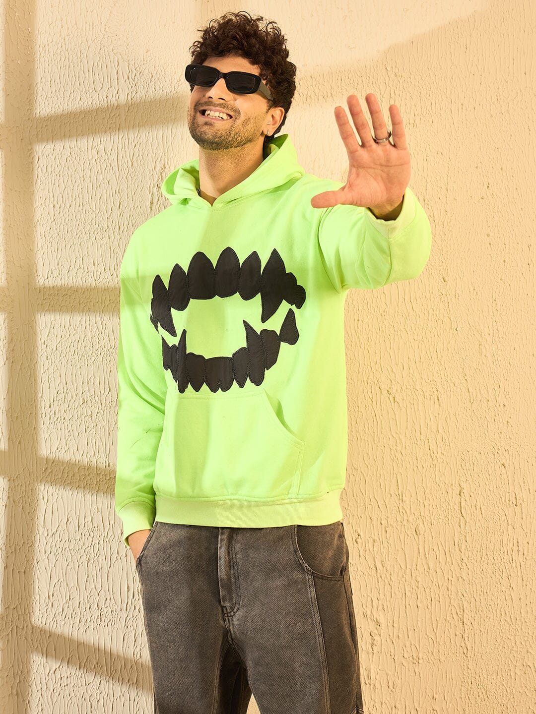 Neon oversized hoodie on sale