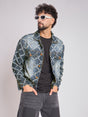 Dark Washed Damaged Patterned Denim Jacket Jackets Fugazee 