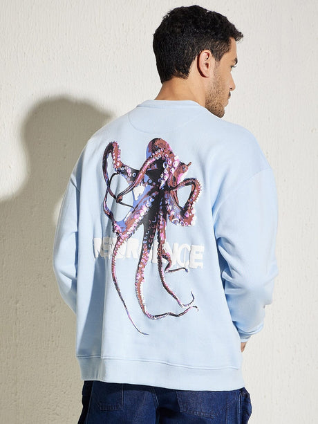 Sky Octopus Oversized Sweatshirt Sweatshirts Fugazee 