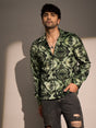 Green Textured Velveteen Cuban Shirt Shirts Fugazee 