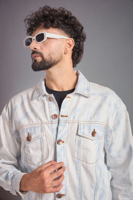 White Vintage Wash Denim Jacket Jackets Fugazee 