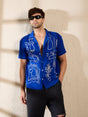 Royal Blue Corduroy Cuban Shirt Shirts Fugazee 