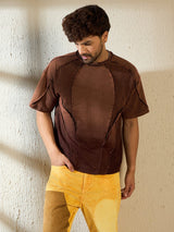 Brown Ombre Cut & Sew Oversized Tshirt T-Shirts Fugazee 