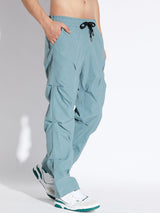 Teal Parachute Pleated Trackpants Trackpants Fugazee 