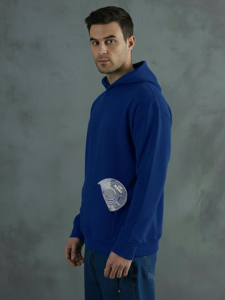 Royal Blue CD Embroidered Hooded Sweatshirt Sweatshirts Fugazee 