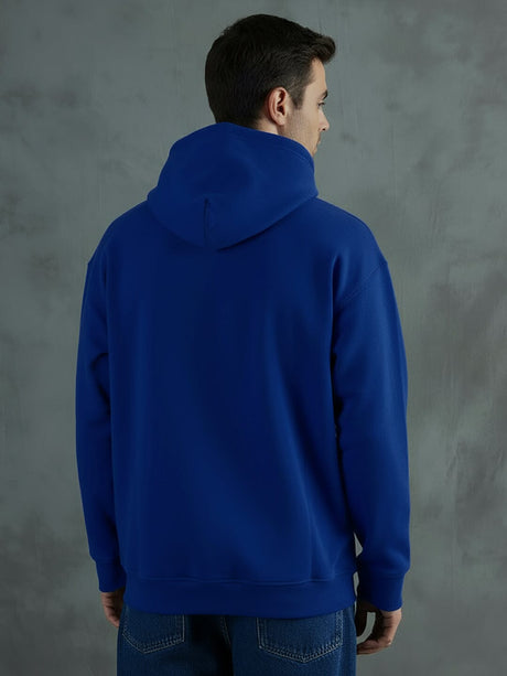 Royal Blue CD Embroidered Hooded Sweatshirt Sweatshirts Fugazee 