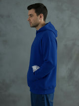 Royal Blue CD Embroidered Hooded Sweatshirt Sweatshirts Fugazee 
