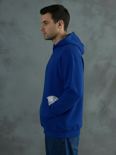 Royal Blue CD Embroidered Hooded Sweatshirt Sweatshirts Fugazee 
