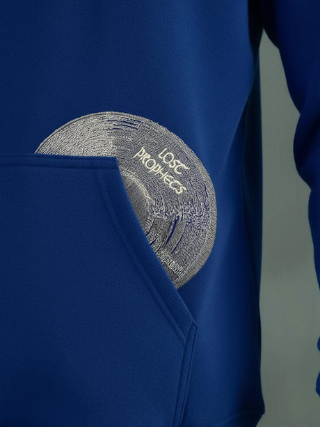 Royal Blue CD Embroidered Hooded Sweatshirt Sweatshirts Fugazee 