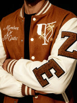 Brown Woollen Letterman Varsity Jacket Jackets Fugazee 