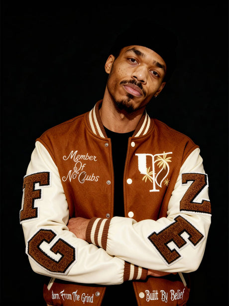 Brown Woollen Letterman Varsity Jacket Jackets Fugazee 