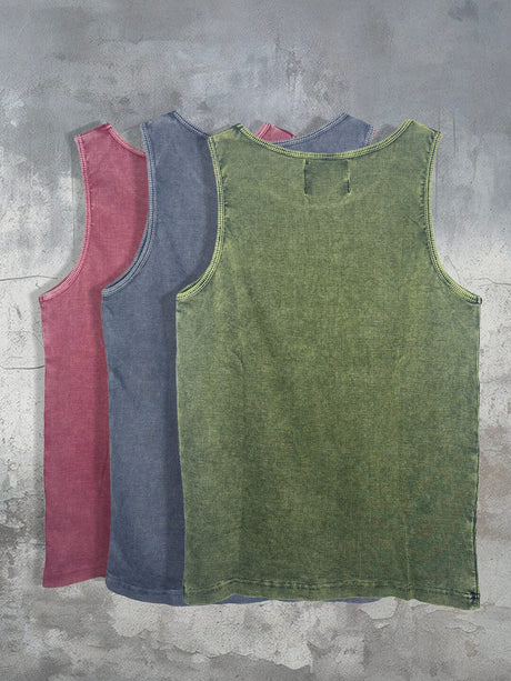 Ribbed Dyed Vest Pack Of 3 T-Shirts Fugazee 