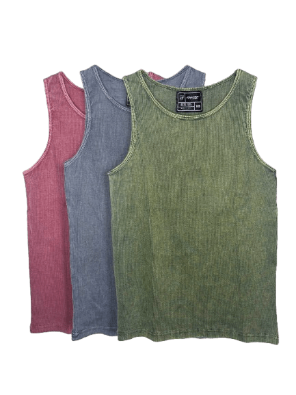 Ribbed Dyed Vest Pack Of 3 T-Shirts Fugazee 