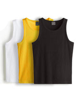 Solid Ribbed Vest Pack Of 3 T-Shirts Fugazee 