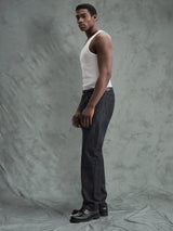 White Ribbed Muscle Fit Vest T-shirts Fugazee 
