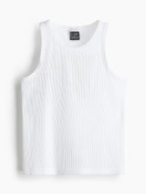 White Ribbed Muscle Fit Vest T-shirts Fugazee 
