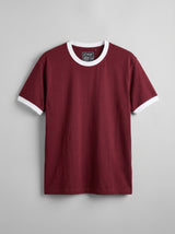 Maroon Cropped Ringer Tshirt