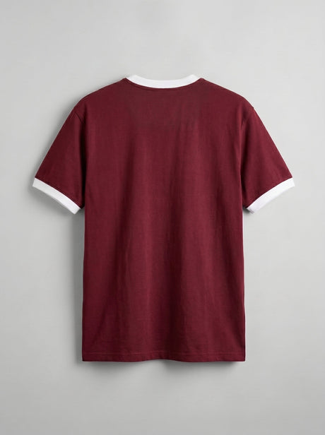 Maroon Cropped Ringer Tshirt T-Shirts Fugazee 