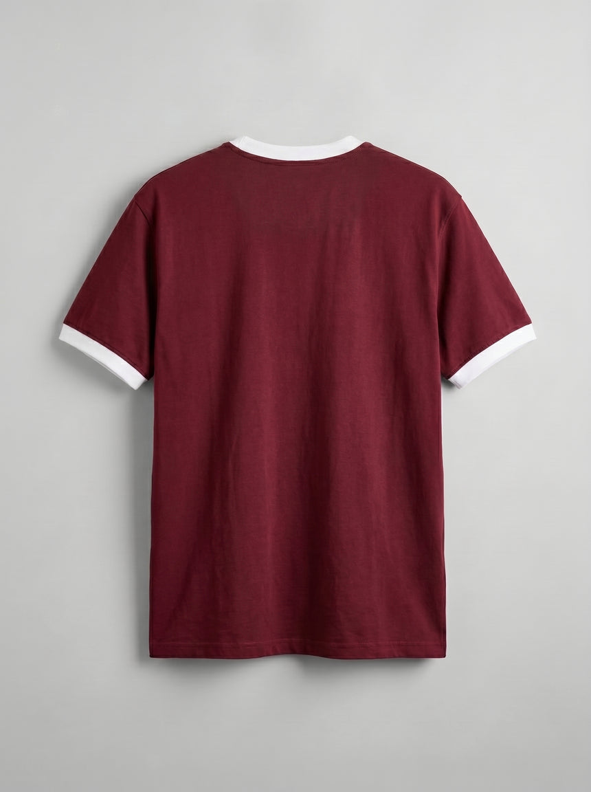 Maroon Cropped Ringer Tshirt