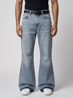 Super Ice Flared Raw Edge Denim Jeans Fugazee 